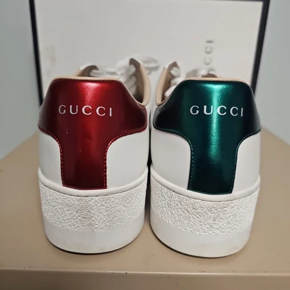 GUCCI ACE WEB BEE PLATFORM SNEAKERS WOMENS Size 40 (9/9½) 577573 - Picture 6 of 16